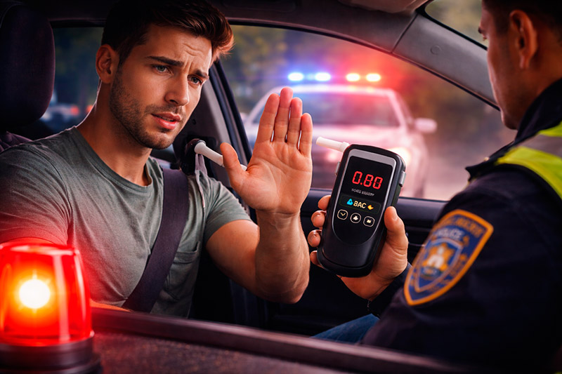 Blitz noturna e fiscalização de trânsito (bafômetro)